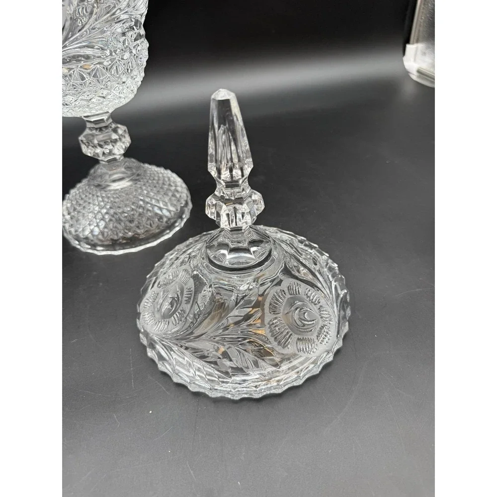 The Rose Collection Brilliant Hand Cut‎ Crystal Pedestal Candy Box 16
